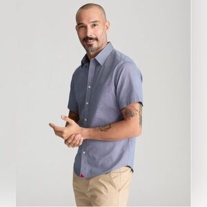 Untuckit Men's Petrus Wrinkle-Free Short-Sleeve‎ Shirt Reg Fit Blue Size L